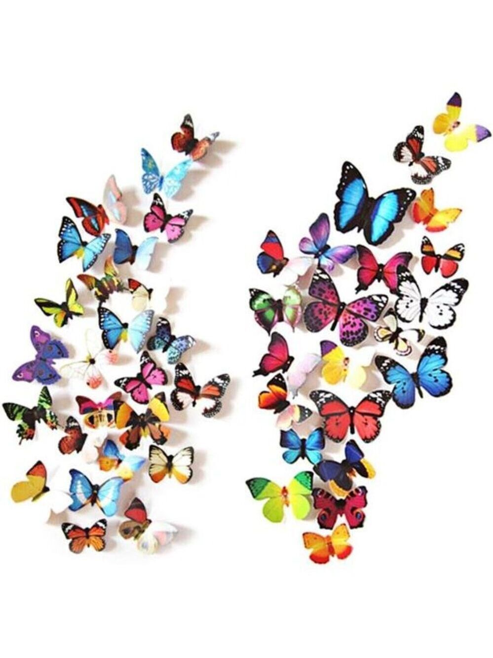 Butterfly Wall Stickers 80pcs Reusable 3D Plastic Decor for Bedroom Nursery Part